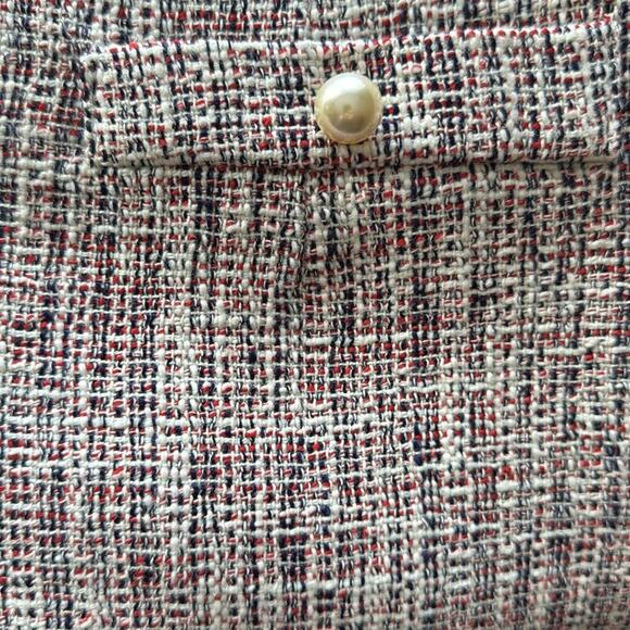 IMVELY VINTAGE STITCH TWEED MINI SKIRT WITH FAUX PEARL DETAILS SIZE MEDIUM 1 - Picture 3 of 7
